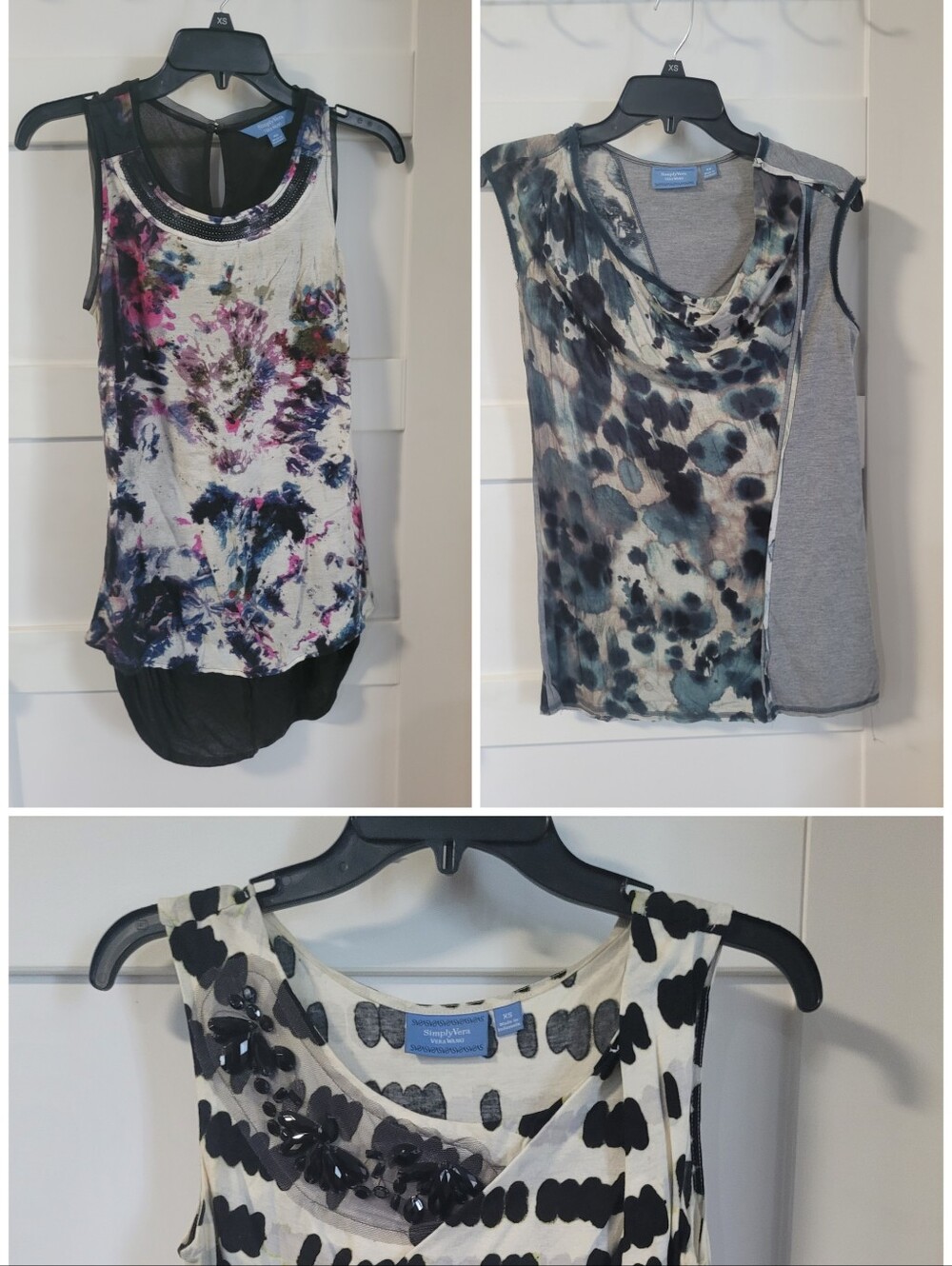 Lot Of 3 XS Simply Vera Vera Wang Dressy Tank Tops